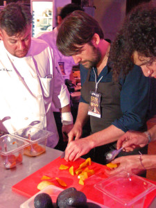 René (centre) addressing his mangos