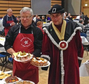 The Grand Maître, right, and master boudin-maker Jacques Guisembert